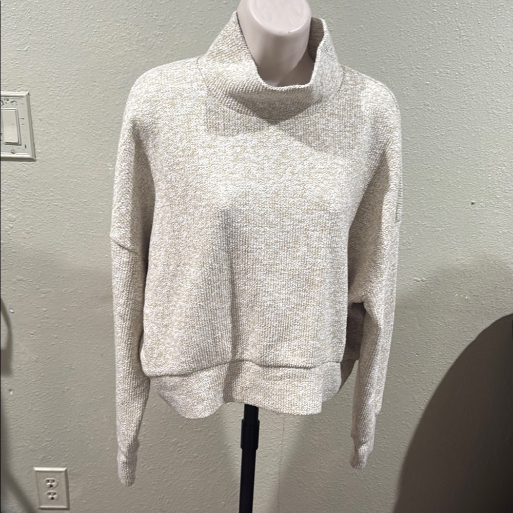 Cream Cowl Neck Sweater with Chunky Knit